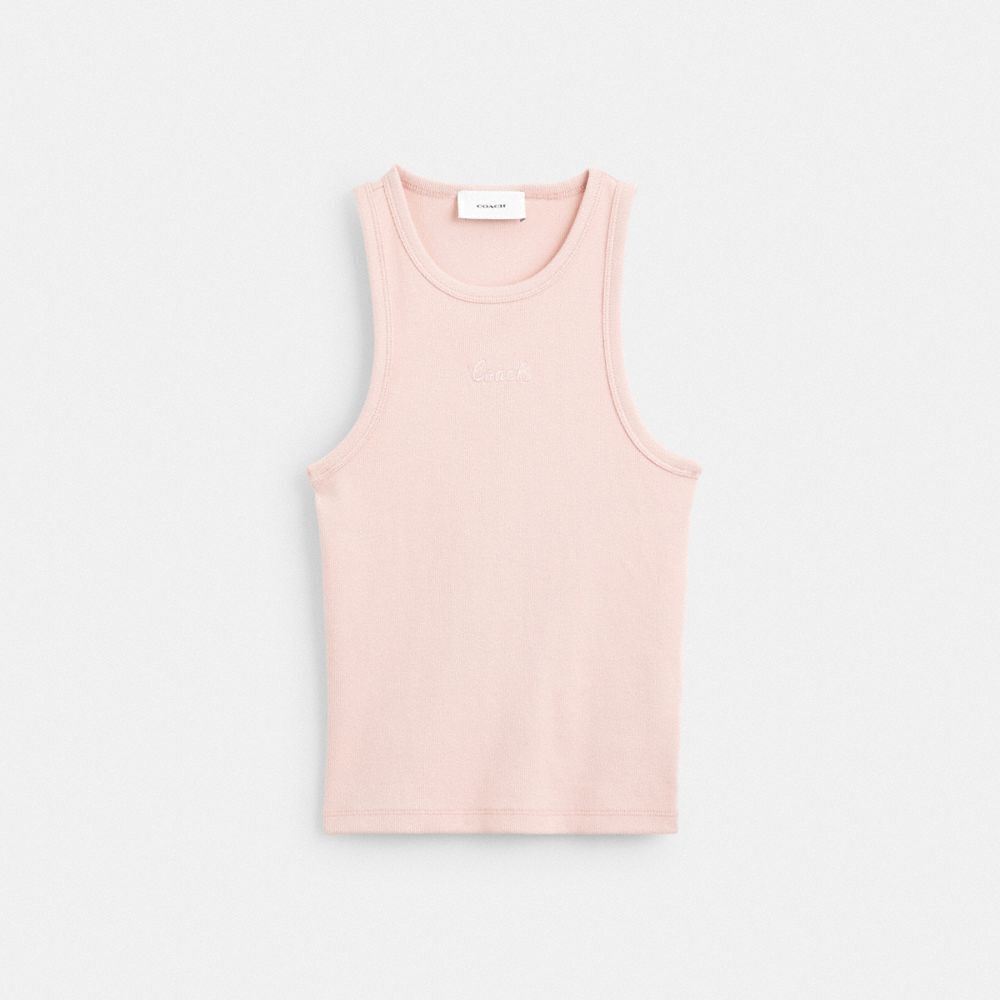 COACH Women’s SCRIPT TANK TOP in BLUSH PINK ** NWT ** MULTIPLE SIZES **